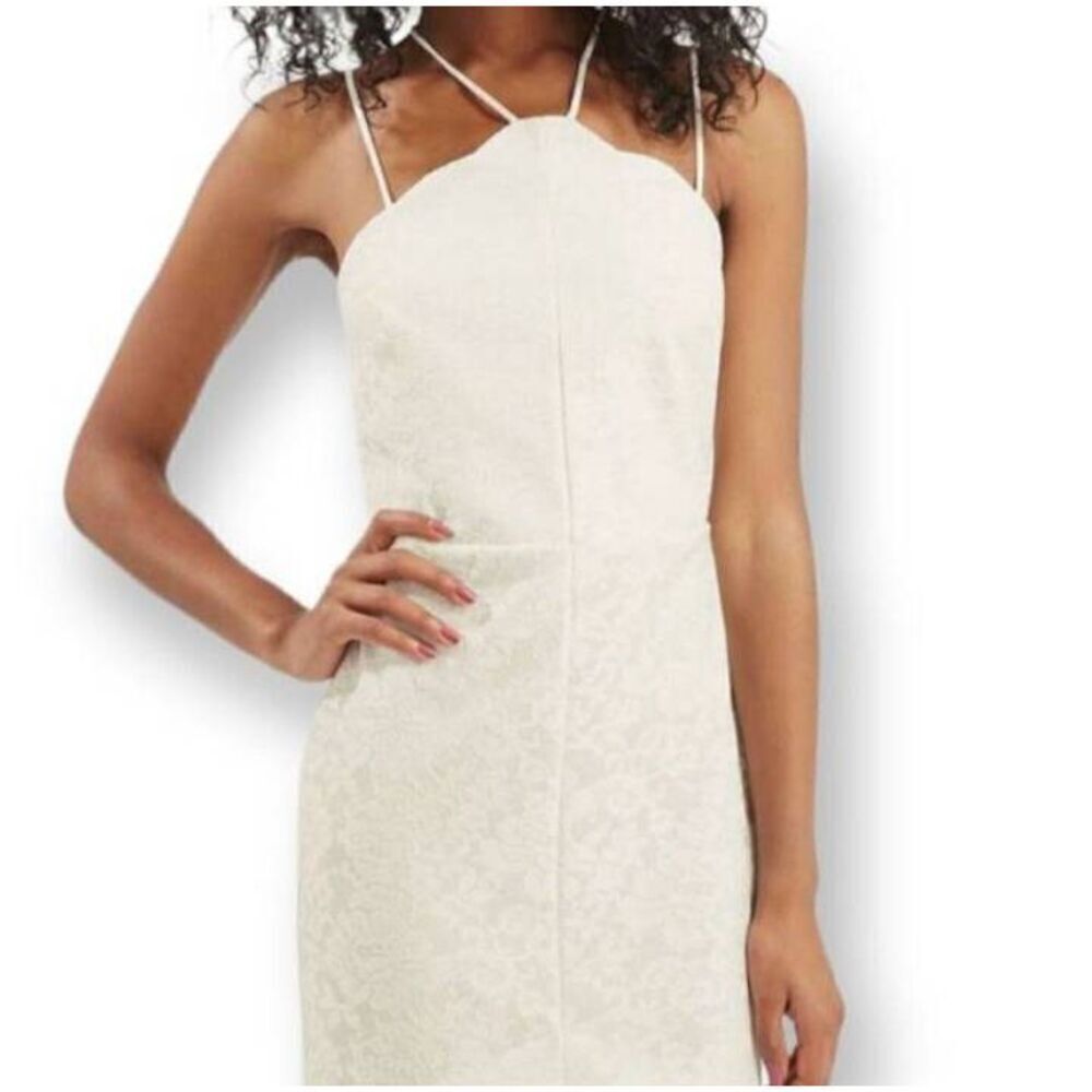 Topshop Cream Lace Mini Dress with Spaghetti Straps